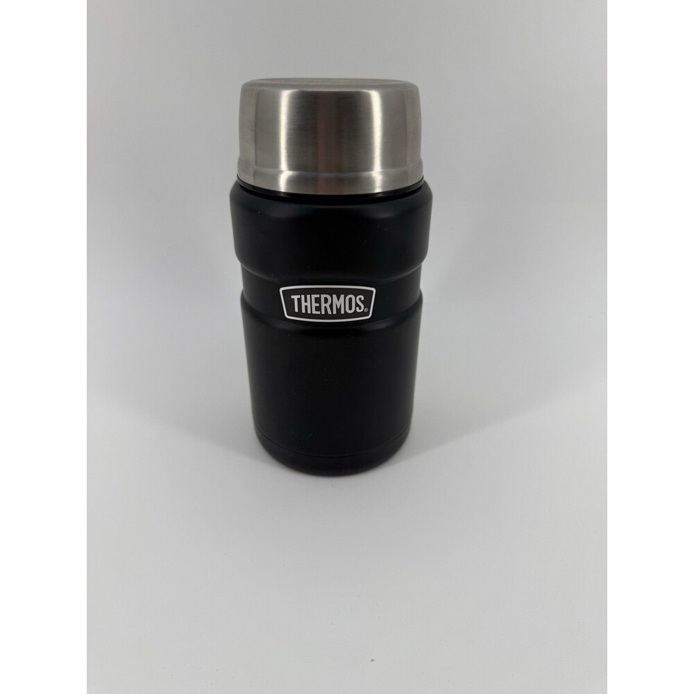 Thermos Stainless Steel 16oz Insulated Black Food Jar No Spoon